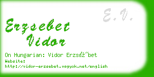 erzsebet vidor business card